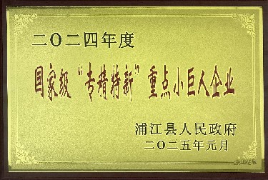 國家級(jí)“專精特新”重點(diǎn)小巨人